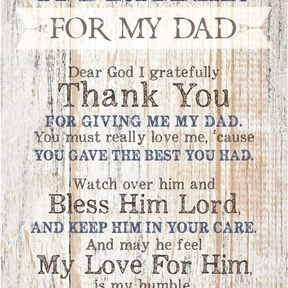 Prayer for My Dad Wood Frame Wall Plaque for Father’s Day, Birthday Gift for Dad